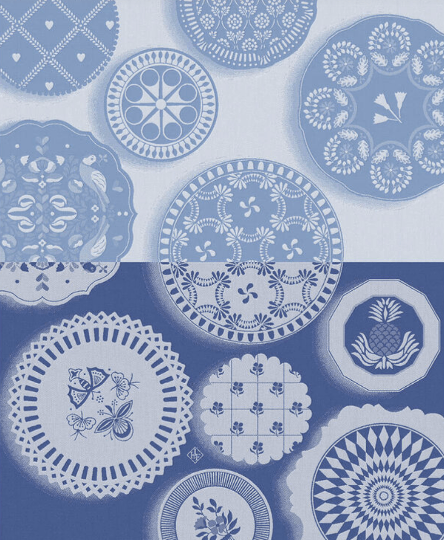 Tea Towel Faence Blue Cotton - Le Jacquard - Gaines Jewelers