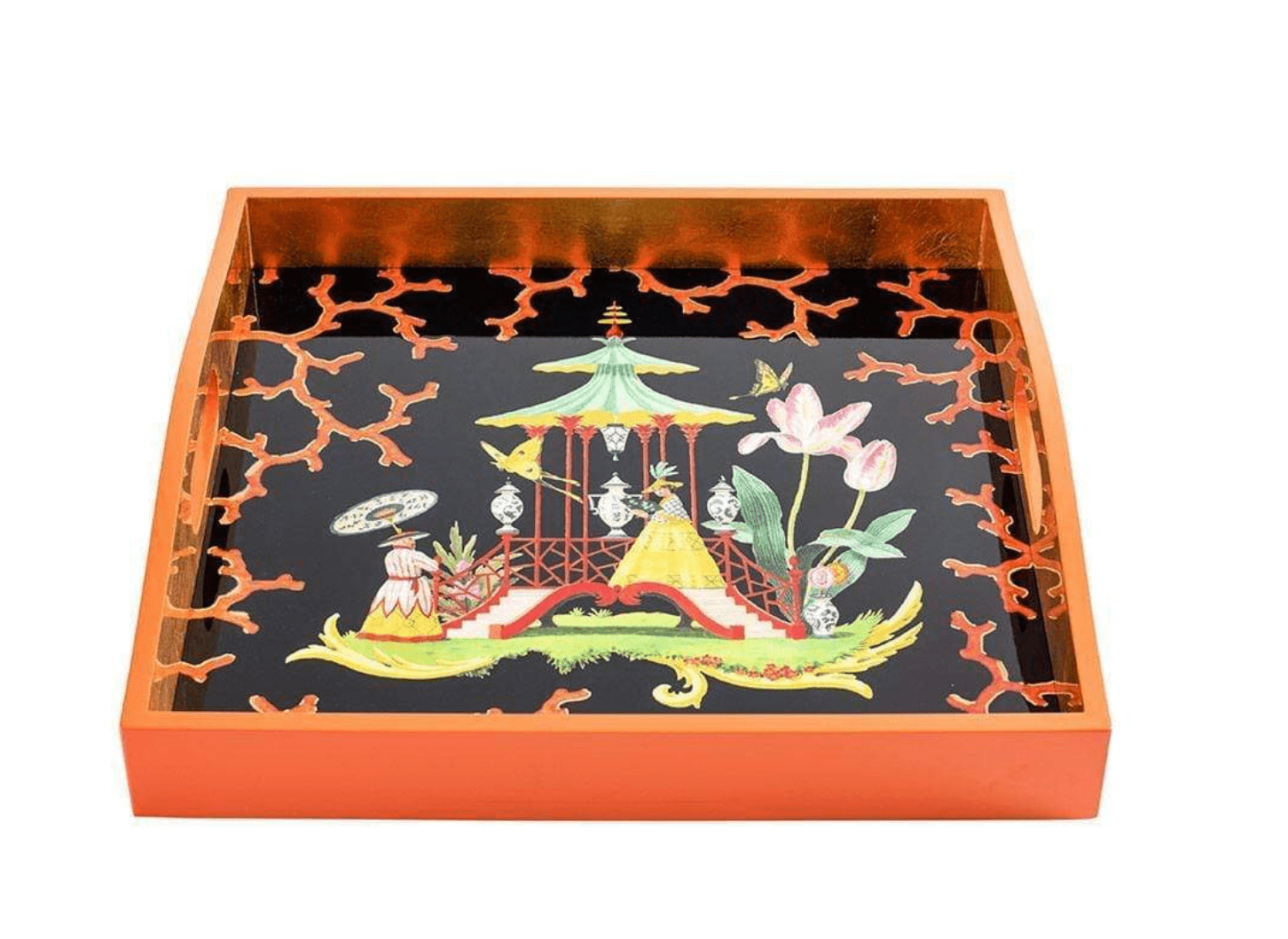 The Courtship Lacquer Square Tray - Caspari - Gaines Jewelers