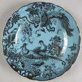 * Turquoise Accent Aves Platinum Salad Plate - Royal Crown Derby - Gaines Jewelers