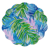 Vida Pineapples & Palms Reversible Round Placemats Set of 4 - Blue and Green - Beatriz Ball - Gaines Jewelers