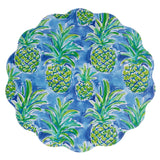 Vida Pineapples & Palms Reversible Round Placemats Set of 4 - Blue and Green - Beatriz Ball - Gaines Jewelers