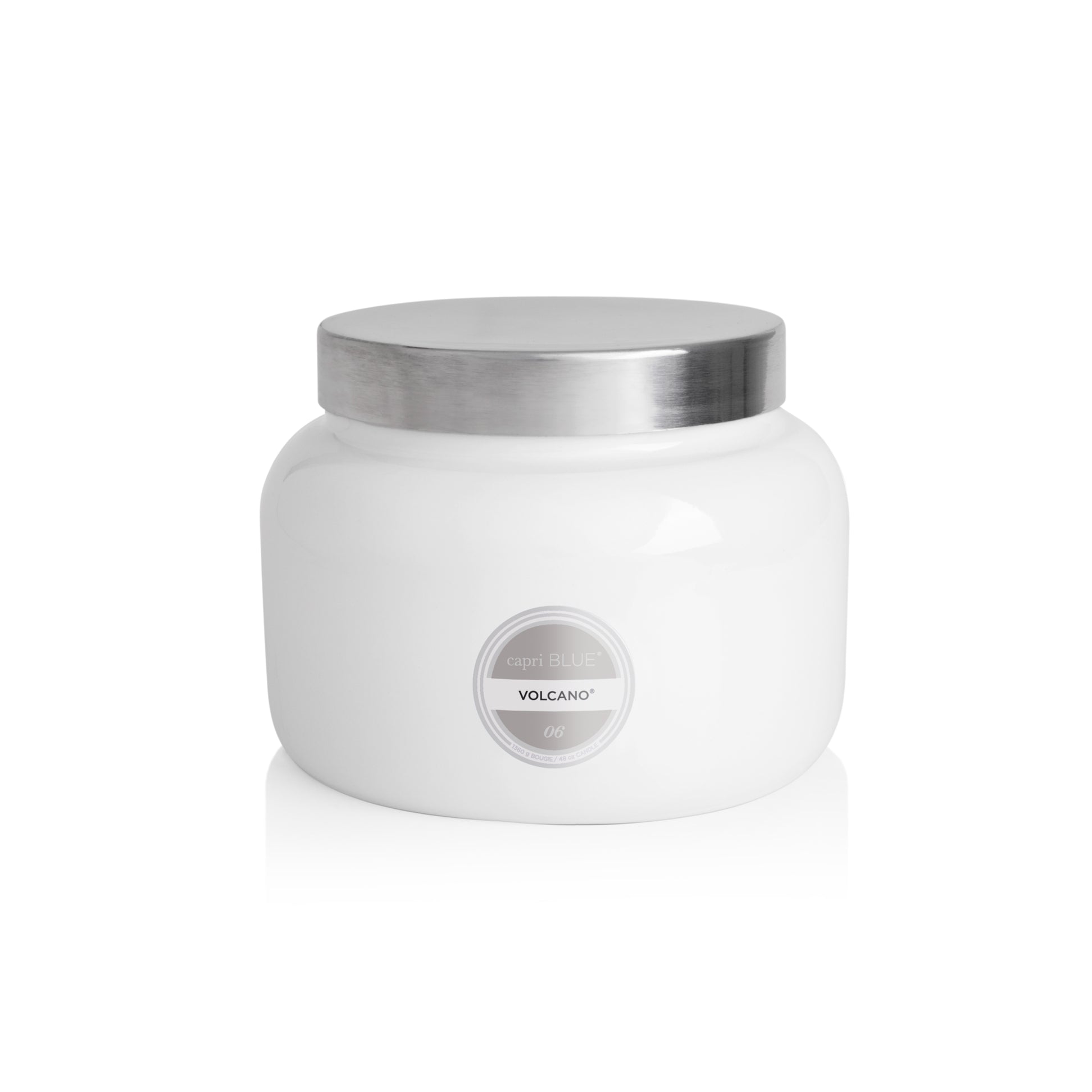 Volcano. Signature White Jar, 28 oz - Capri Blue - Gaines Jewelers