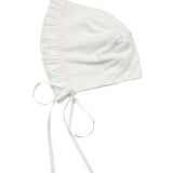 Waverly Bonnet- White with Pink Stitching - Gaines Jewelers