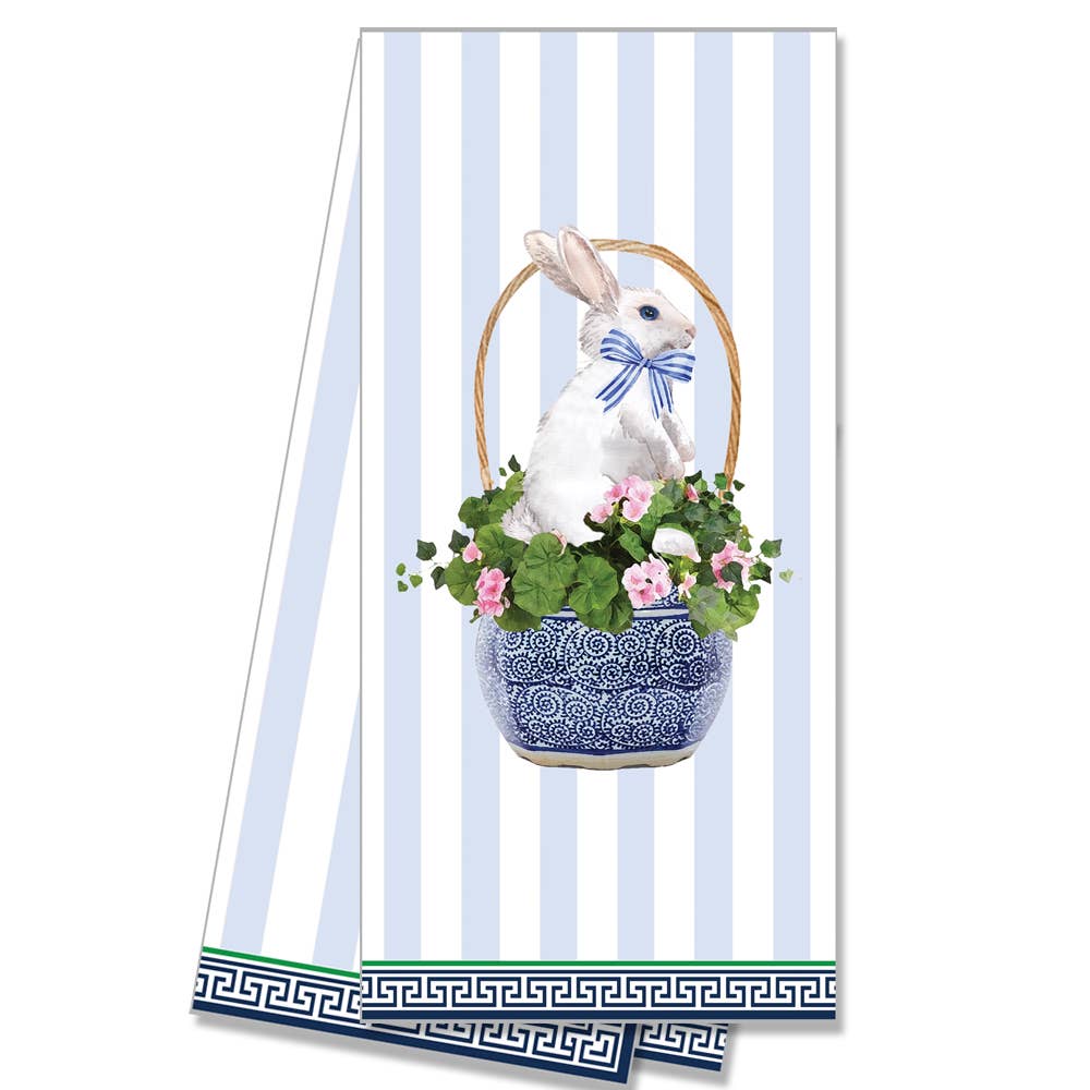 WH Hostess Social Stationery - In Stock WH Hostess Cotton Tea Towel | Easter Bunny Basket - Gaines Jewelers