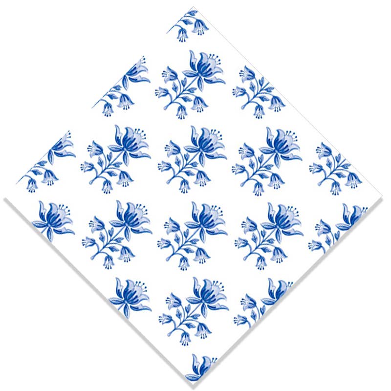 WH Hostess Social Stationery - In Stock WH Paper Cocktail Napkins | Tulip Block Print - Gaines Jewelers