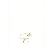 White Pearl & Gold Paper Linen Single Initial Boxed Guest Towel Napkins - E - Caspari - Gaines Jewelers