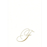 White Pearl & Gold Paper Linen Single Initial Boxed Guest Towel Napkins - F - Caspari - Gaines Jewelers