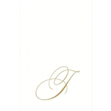 White Pearl & Gold Paper Linen Single Initial Boxed Guest Towel Napkins - J - Caspari - Gaines Jewelers