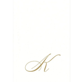 White Pearl & Gold Paper Linen Single Initial Boxed Guest Towel Napkins - K - Caspari - Gaines Jewelers