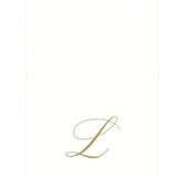 White Pearl & Gold Paper Linen Single Initial Boxed Guest Towel Napkins - L - Caspari - Gaines Jewelers