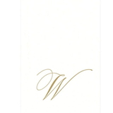 White Pearl & Gold Paper Linen Single Initial Boxed Guest Towel Napkins - W - Caspari - Gaines Jewelers