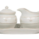 Whitewash Sugar and Creamer Set/3pc - Berry & Thread - Juliska - Gaines Jewelers