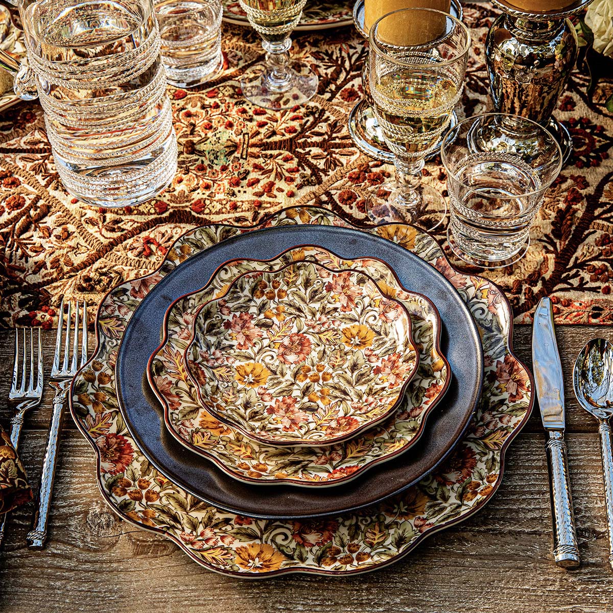 Willa Cocktail Plate Set/4 - Amber - Juliska - Gaines Jewelers
