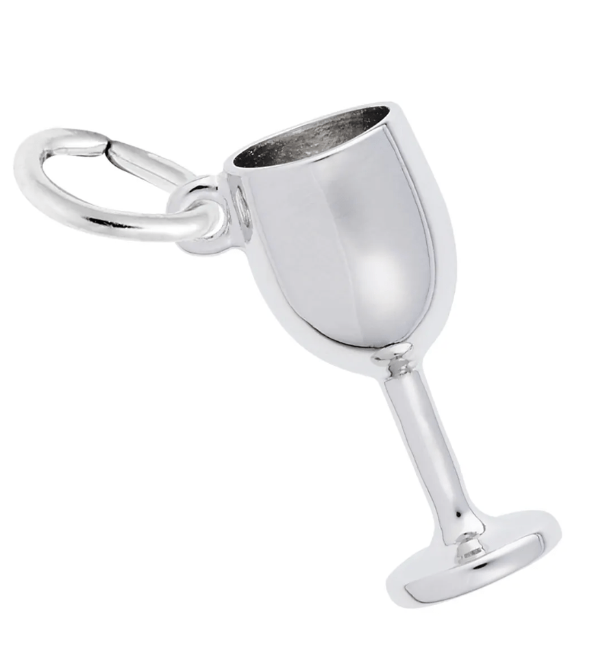 Wine Glass Charm Sterling Silver - Rembrandt Charms - Gaines Jewelers