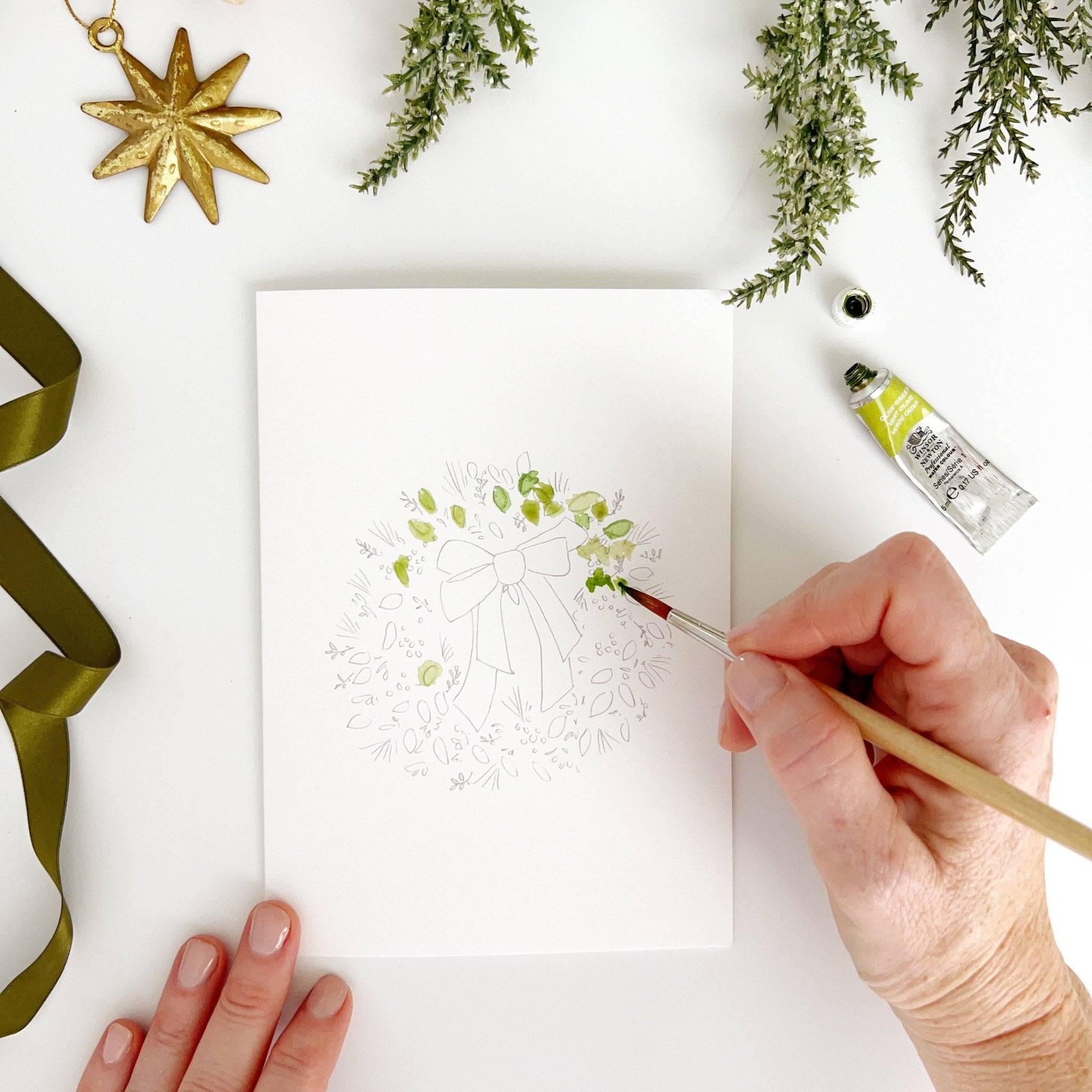 Wreaths Paintable Notecards - emily lex studio - Gaines Jewelers