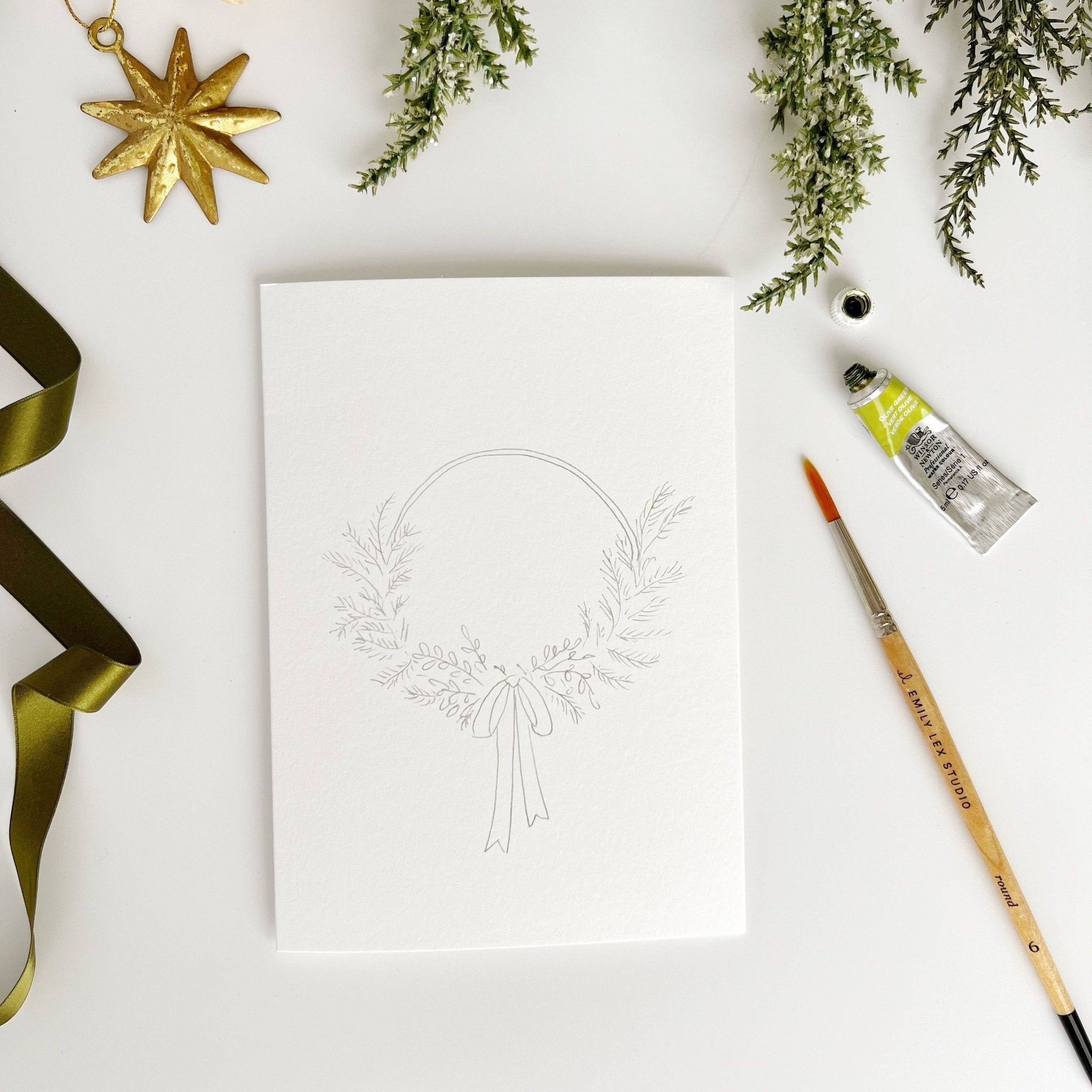 Wreaths Paintable Notecards - emily lex studio - Gaines Jewelers