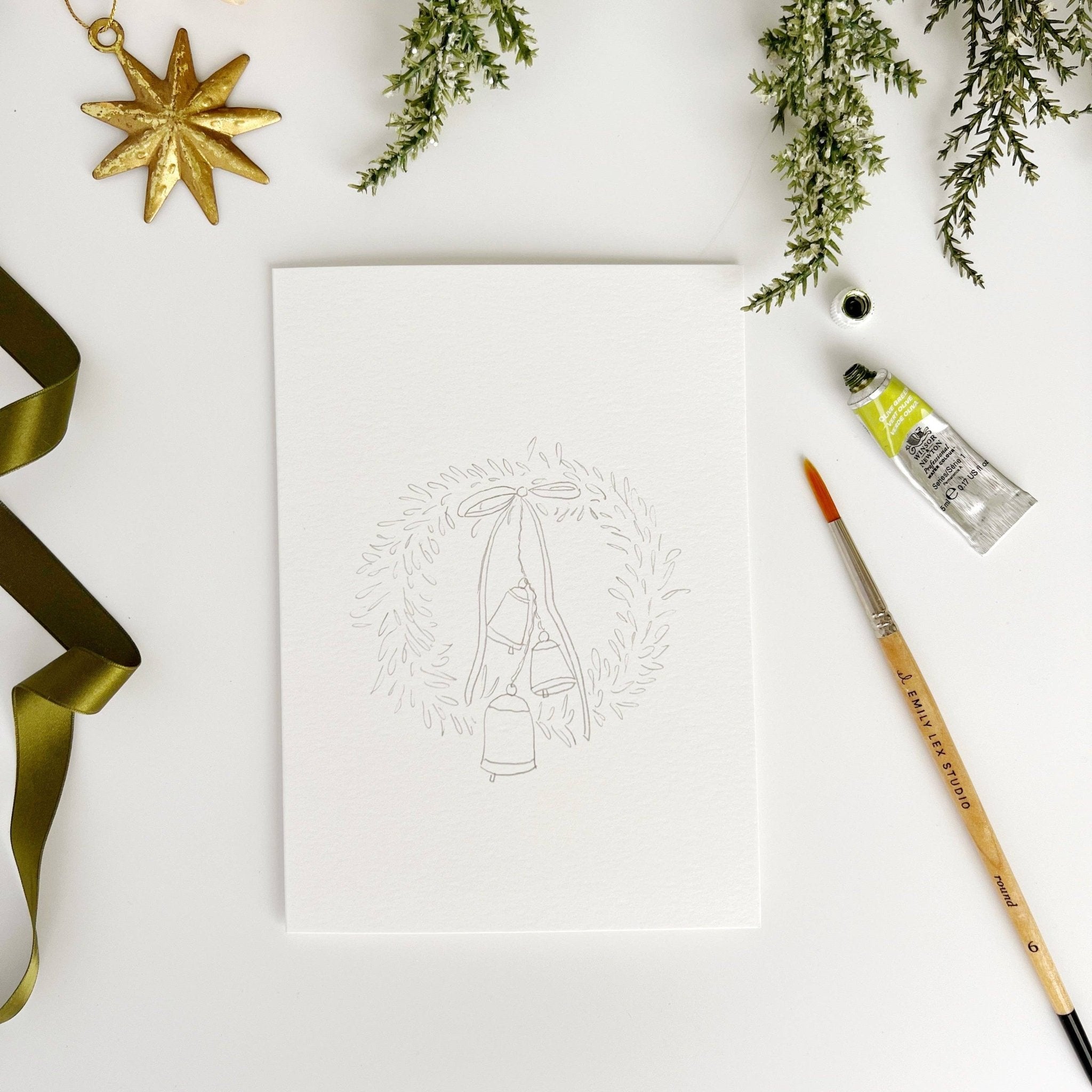 Wreaths Paintable Notecards - emily lex studio - Gaines Jewelers