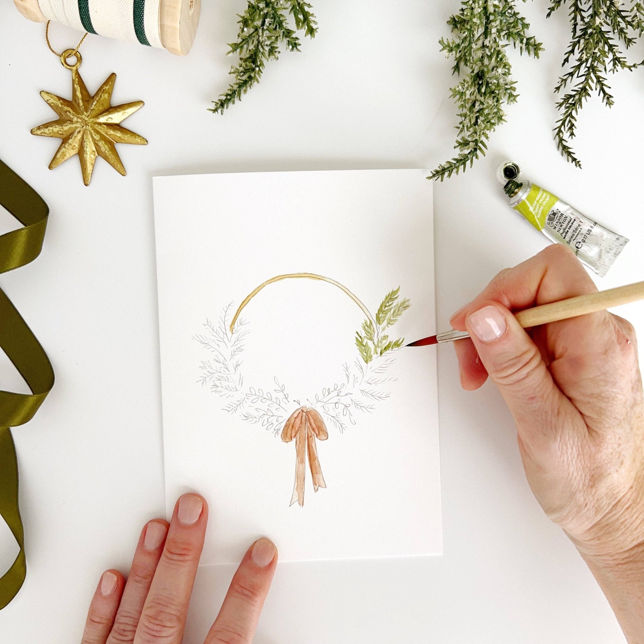 Wreaths Paintable Notecards - emily lex studio - Gaines Jewelers