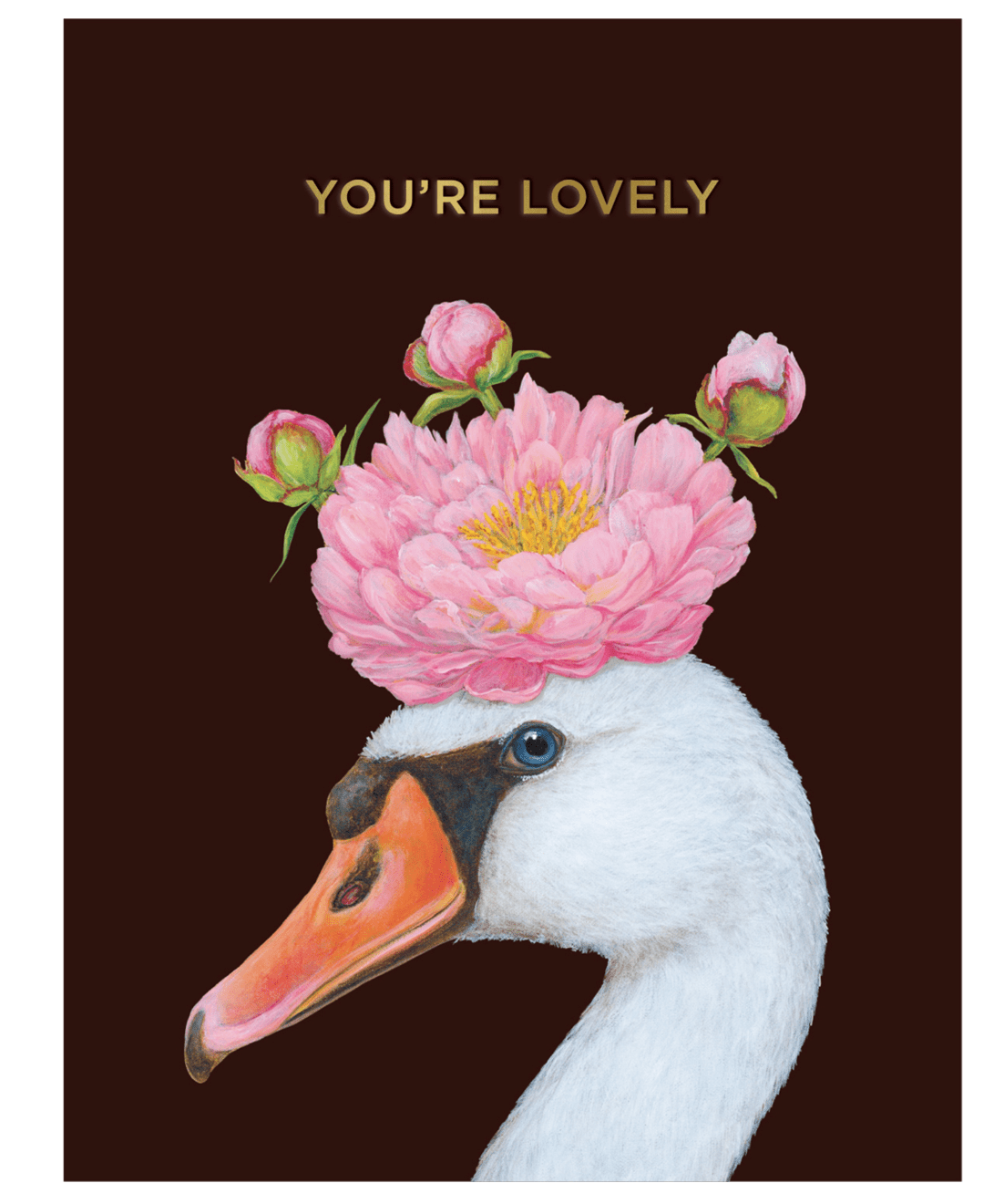 You're Lovely Swan Card - A2 with foil - 4.25" x 5.5" - Hester & Cook - Gaines Jewelers