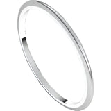 14K white gold Standard Weight Standard Fit Half Round Spacer Band ring - Gaines Jewelers