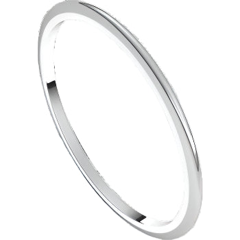 14K white gold Standard Weight Standard Fit Half Round Spacer Band ring - Gaines Jewelers