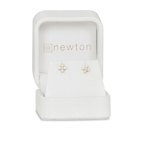 14kt Gold and Diamond Signature Cross Studs - Gaines Jewelers