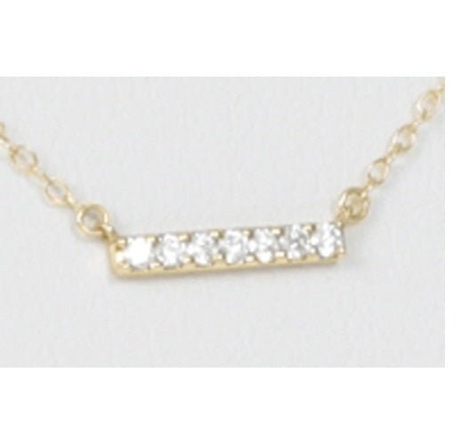 14kt Necklace Gold and Diamond Significance Bar - Gaines Jewelers