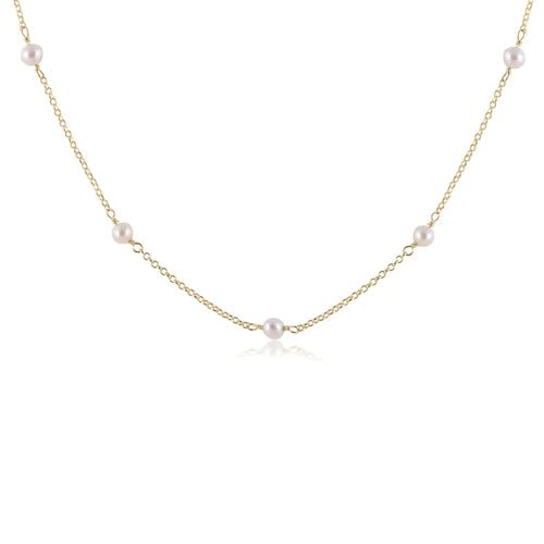 15" Simplicity Chain-Pearl Choker - Gaines Jewelers
