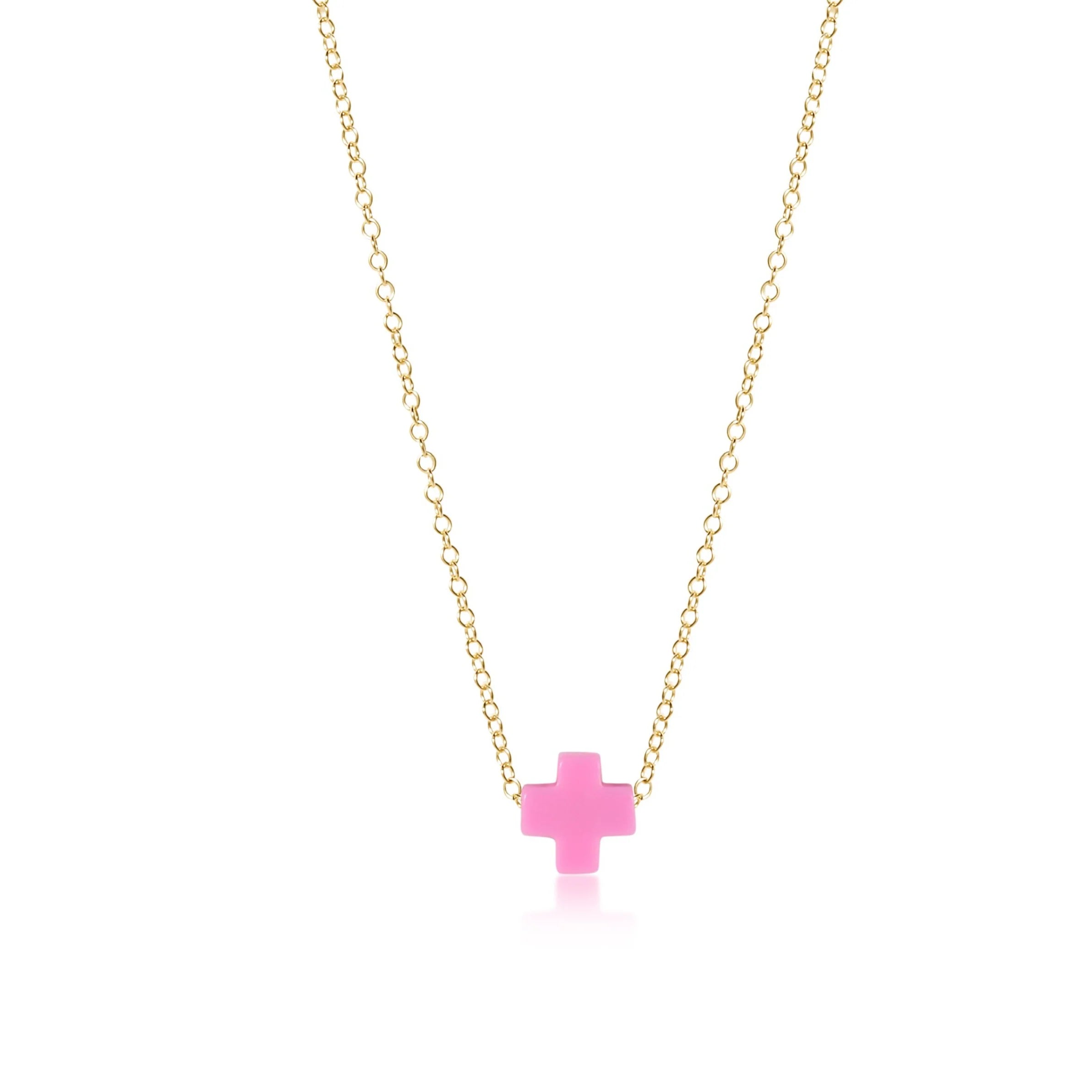 16" Gold Signature Cross Necklace - Gaines Jewelers
