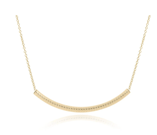 16" Necklace Gold- Bliss Bar Textured Gold - Gaines Jewelers