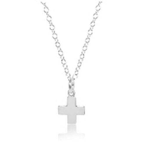 16" Sterling Signature Cross Charm Necklace - Gaines Jewelers