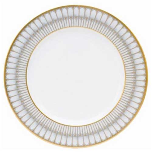 Arcades Grey & Matte Gold Dinner Plate - Deshoulieres - Gaines Jewelers