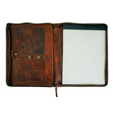 Aspen Leather Zippered Padfolio Harness Black - Gaines Jewelers