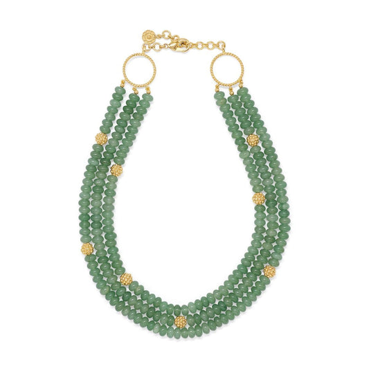 Berry & Bead Triple Strand Necklace - Meadow Jade - Gaines Jewelers