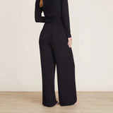 Black Malibu Collection® Ultra-Soft Rib Wide Leg Pant - Gaines Jewelers