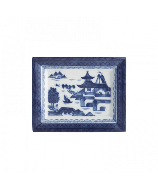 BLUE CANTON RECTANGULAR TRAY, SMALL - Gaines Jewelers