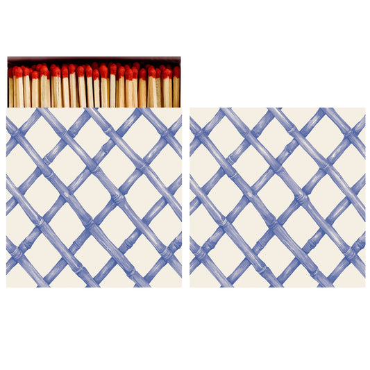 Blue Lattice Matches Box of 60 - Hester & Cook - Gaines Jewelers