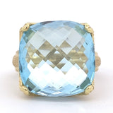 Blue Topaz Large Cushion Cut Ring - Gaines Jewelers