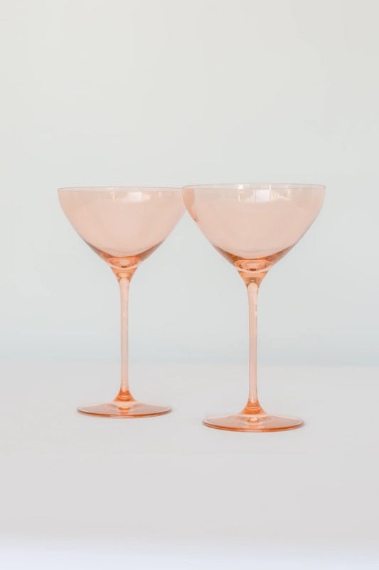 Blush Martini Glass - Estelle Colored Glass - Gaines Jewelers
