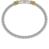 Bracelet- 4mm bangle bracelet with solid pave diamond bar - Gaines Jewelers