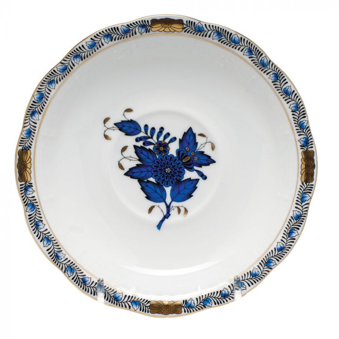Chinese Bouquet - Tea Saucer - Black Sapphire - Herend - Gaines Jewelers