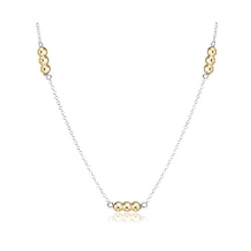 Choker Mixed Metal Joy Simplicity Sterling Chain-3mm Gold Bead - Gaines Jewelers