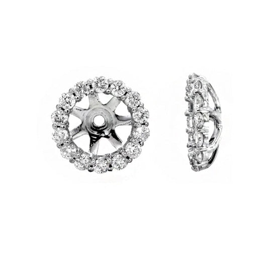 earring jackets diamond 14kt white gold - Gaines Jewelers
