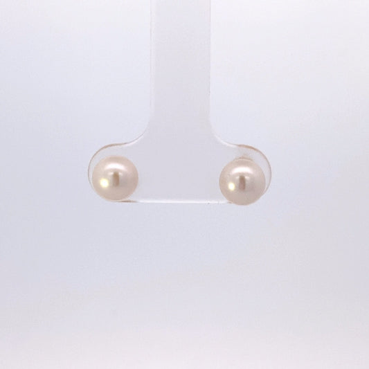 Earrings 14K Yellow Cultured White Freshwater Pearl - Gaines Jewelers
