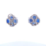 Earrings-18k White Gold kyanite diamond clover - Gaines Jewelers