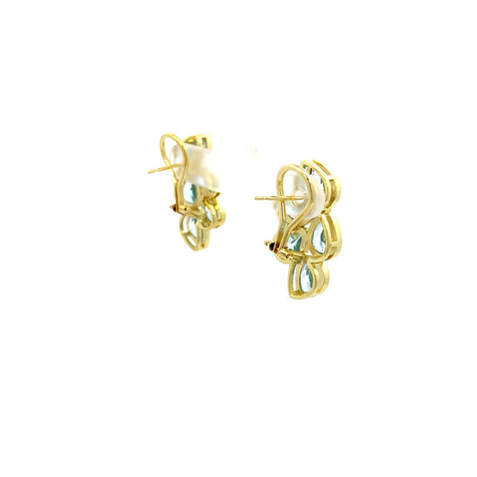 Earrings blue topaz leaves - Gaines Jewelers