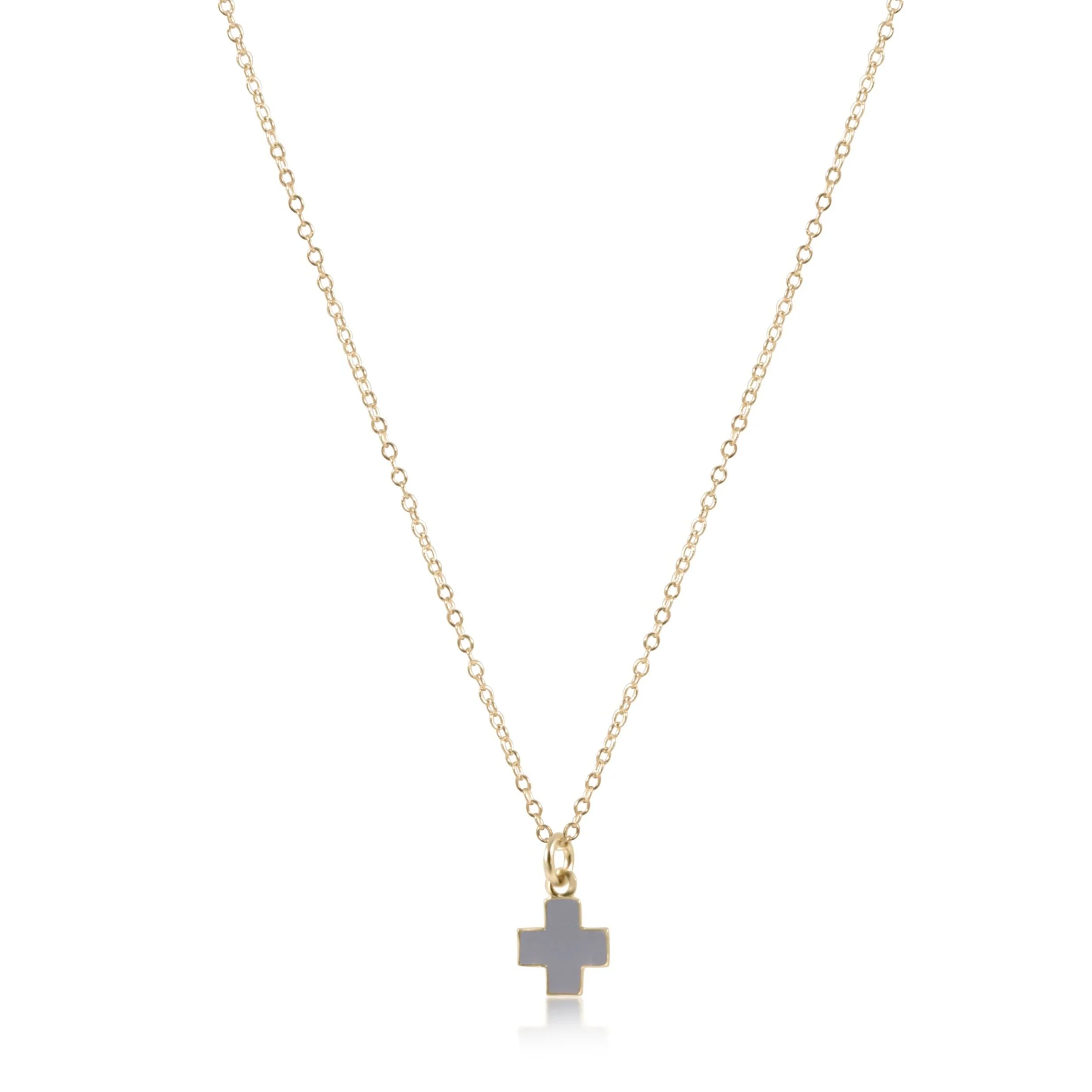 Egirl 14" Gold Charm Signature Cross Necklace - Gaines Jewelers
