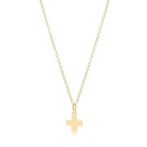 Egirl 14" Gold Charm Signature Cross Necklace - Gaines Jewelers