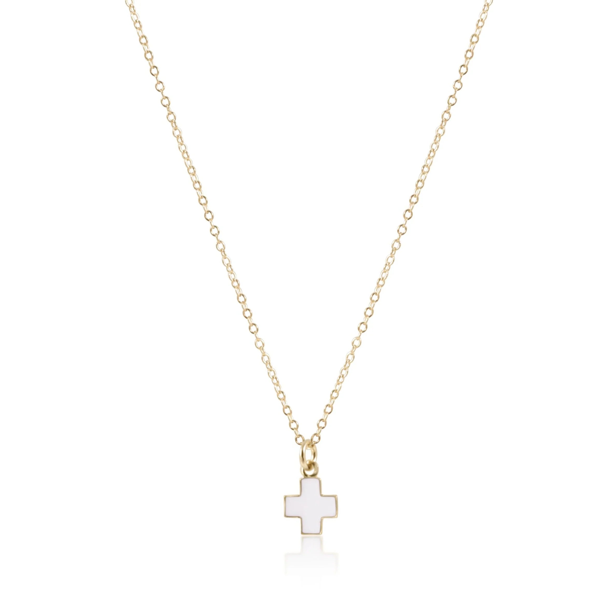 Egirl 14" Gold Charm Signature Cross Necklace - Gaines Jewelers