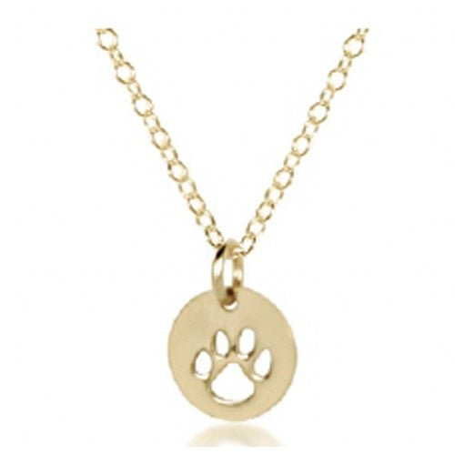 egirl 14" Necklace Gold - Paw Print Small Gold Disc - Gaines Jewelers